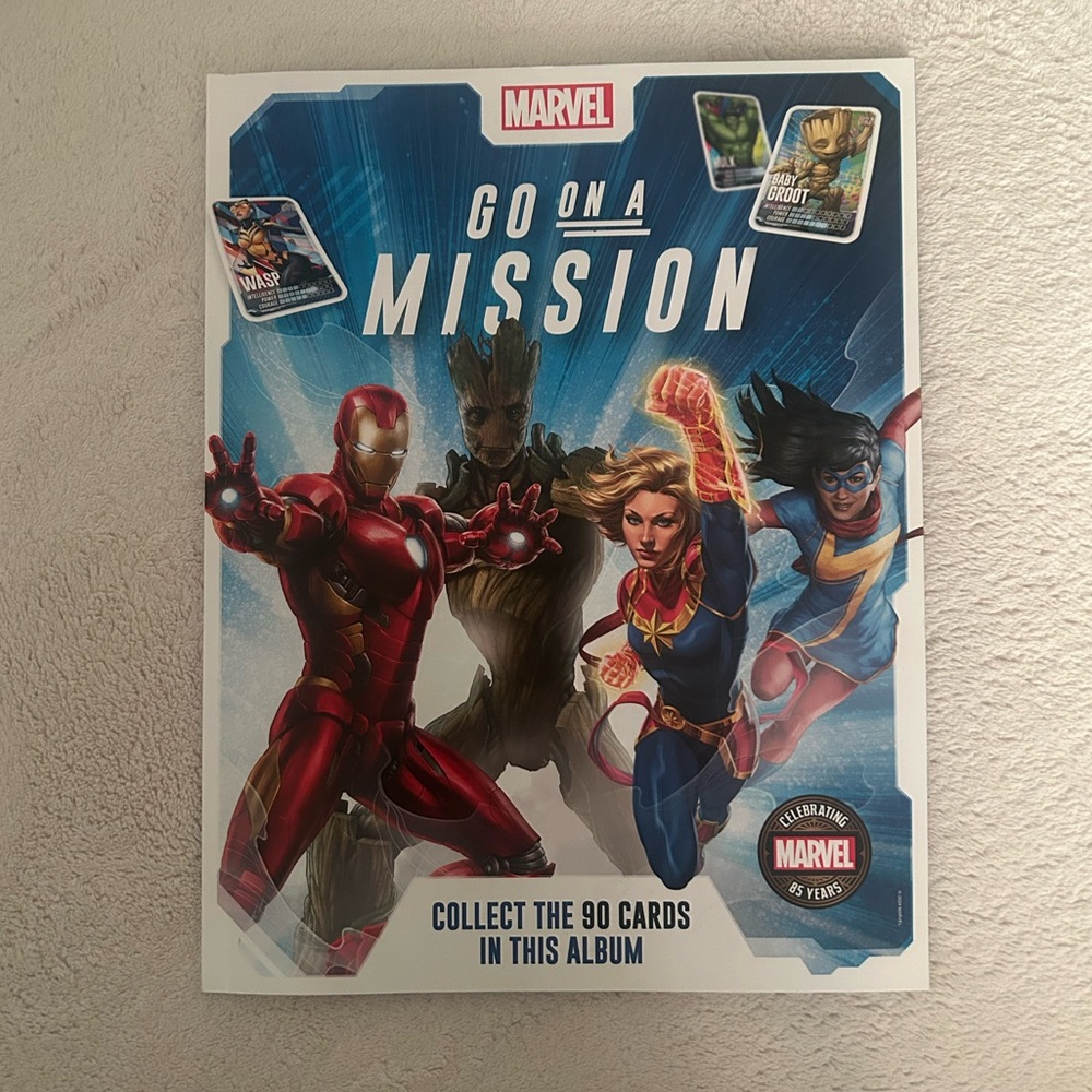 Marvel Go on a Mission Collectible Album - All 90 cards included!